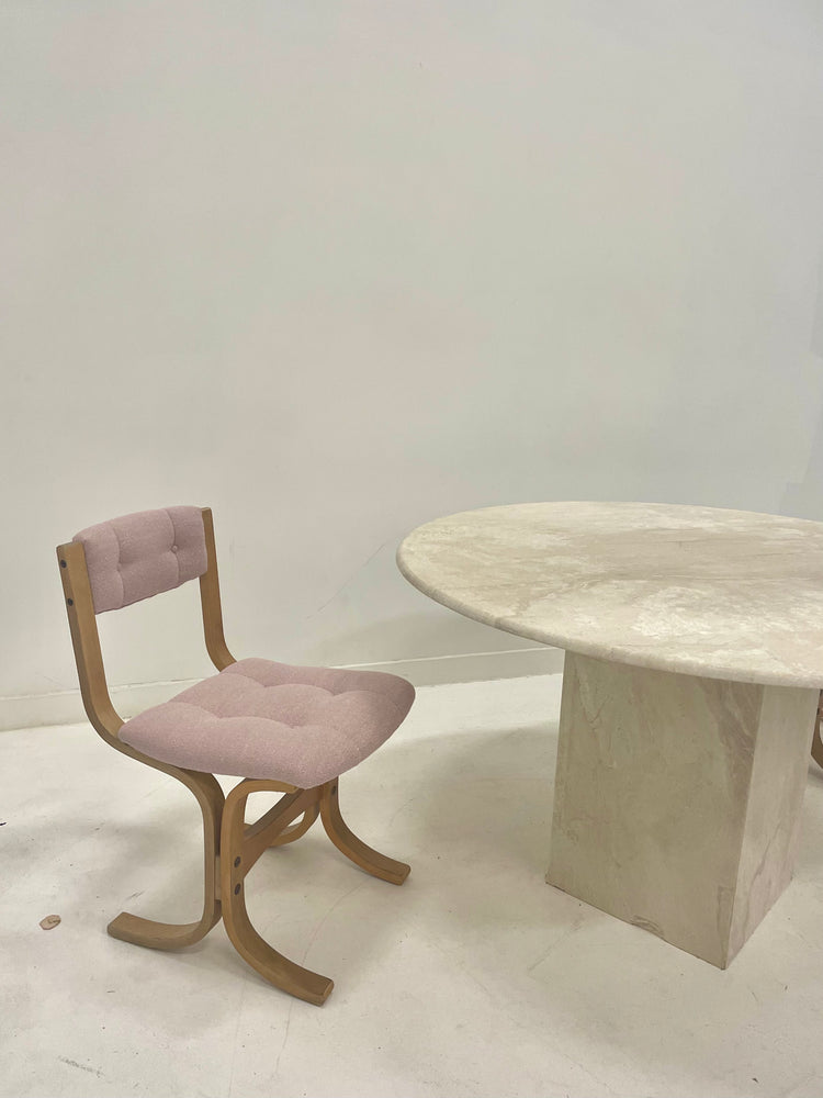 Round Travertine Dining Table