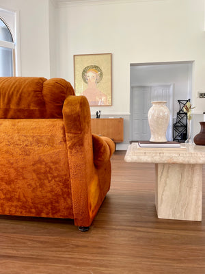 Square Thick Edge Travertine Coffee Table