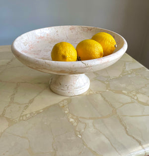 Rose and Cream Marble Fruit Stand