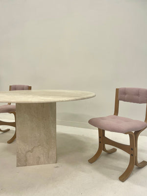 Round Travertine Dining Table